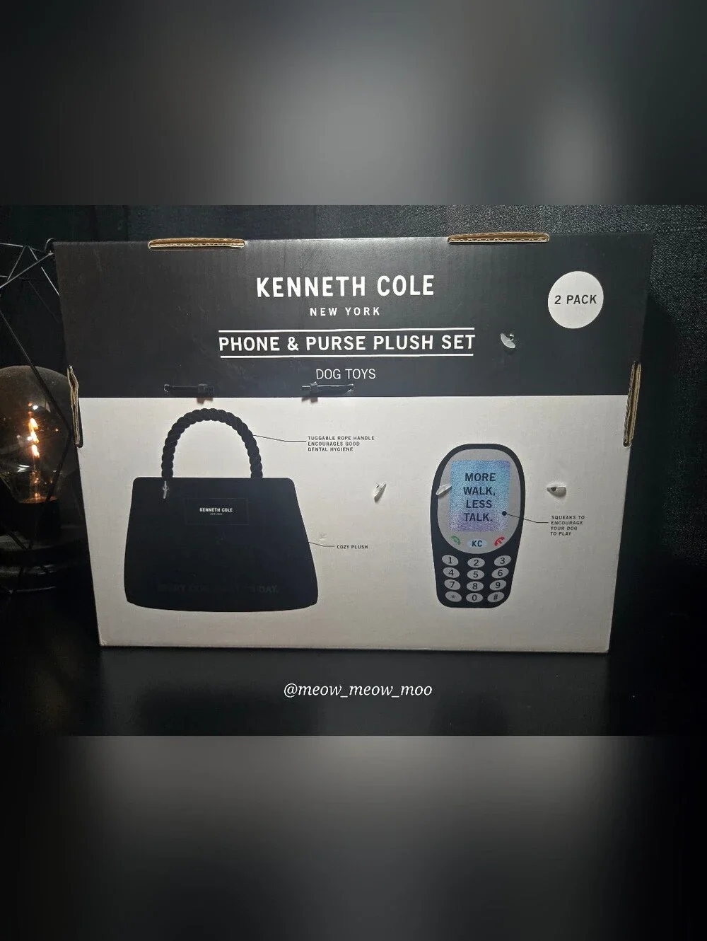 Kenneth Cole Phone & Purse Plush Set Dog Toy